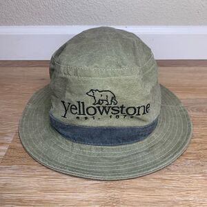Yellowstone Vintage Khaki Unisex Hiking Outdoor Bucket Hat